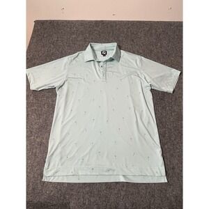 FootJoy FJ Performance Golf Polo 2XL Blue Golf Performance Pins‎ Flags AOP